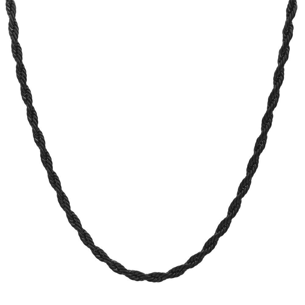 Amazon.com: Black Stainless Steel 4mm Twist Rope Chain